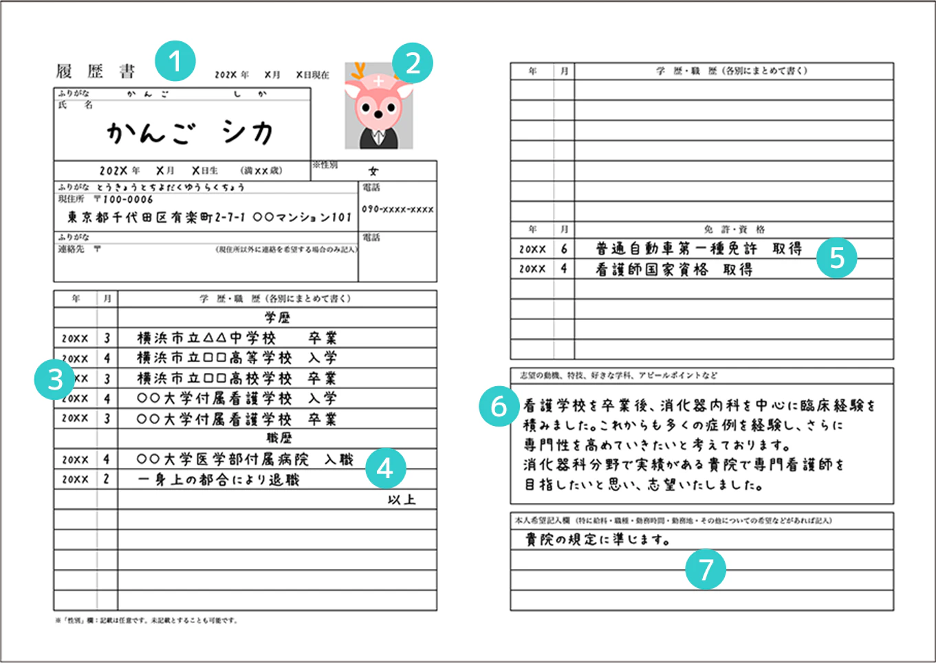 履歴書間違い例