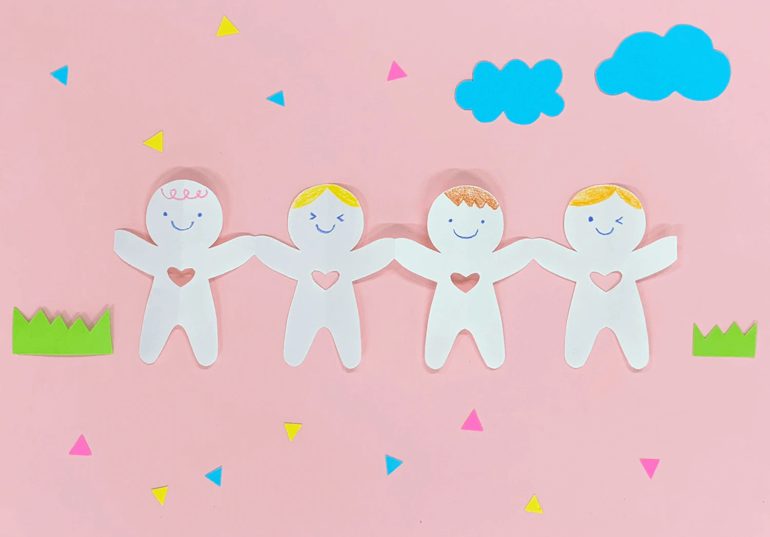 つながる切り紙手をつなごう！