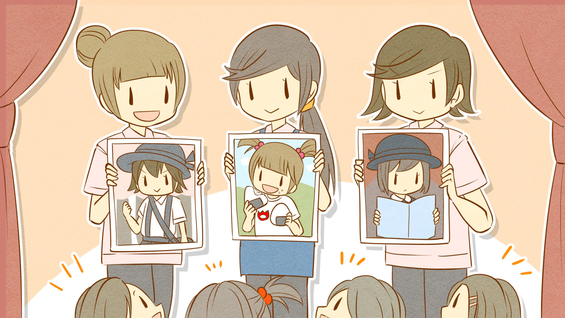 写真を見せる保育士