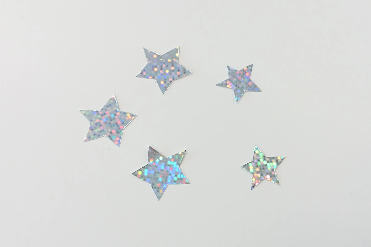 指スタンプの七夕飾り製作過程2