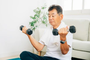 トレーニングする男性