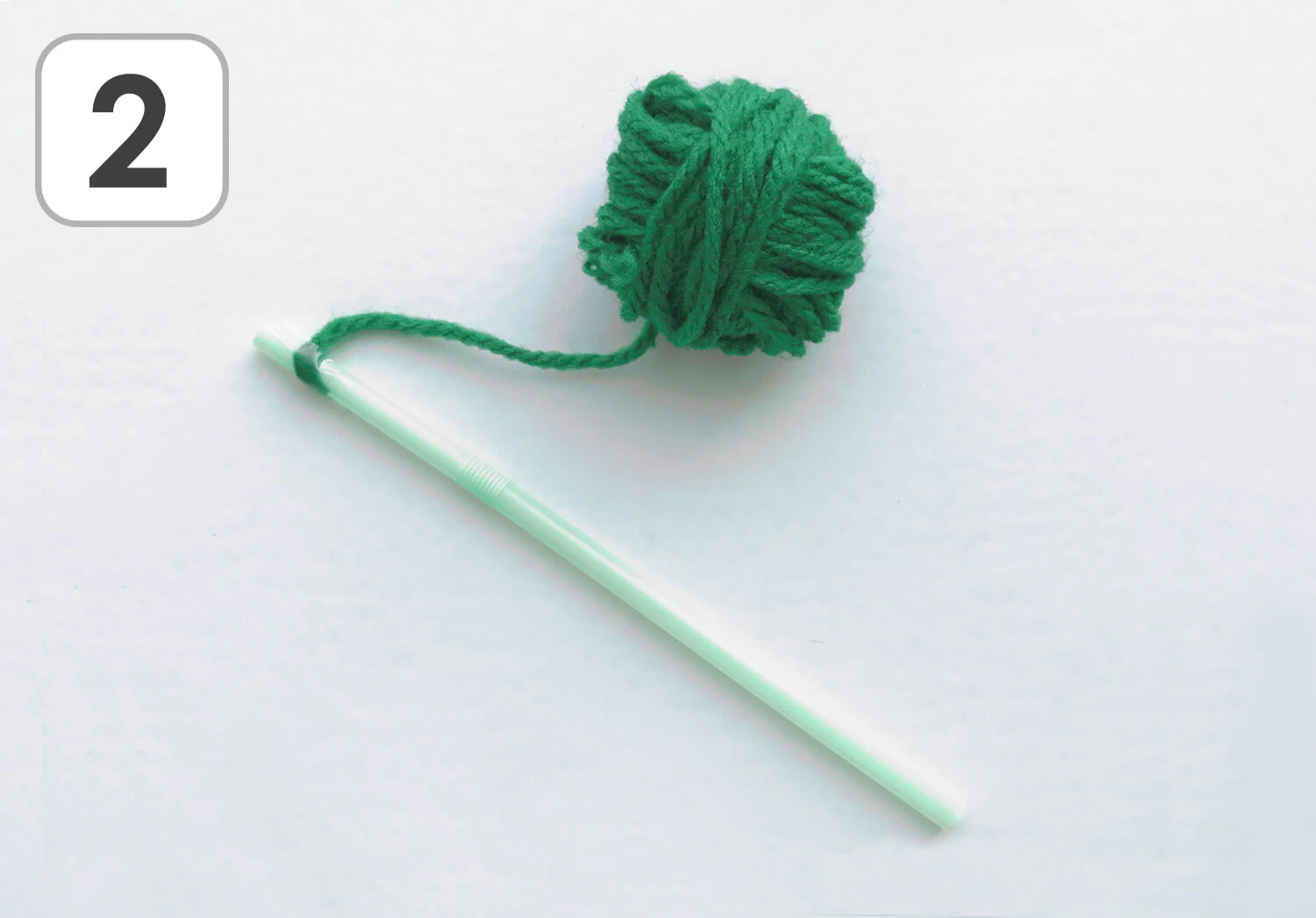 毛糸とストローの星飾りの製作手順2