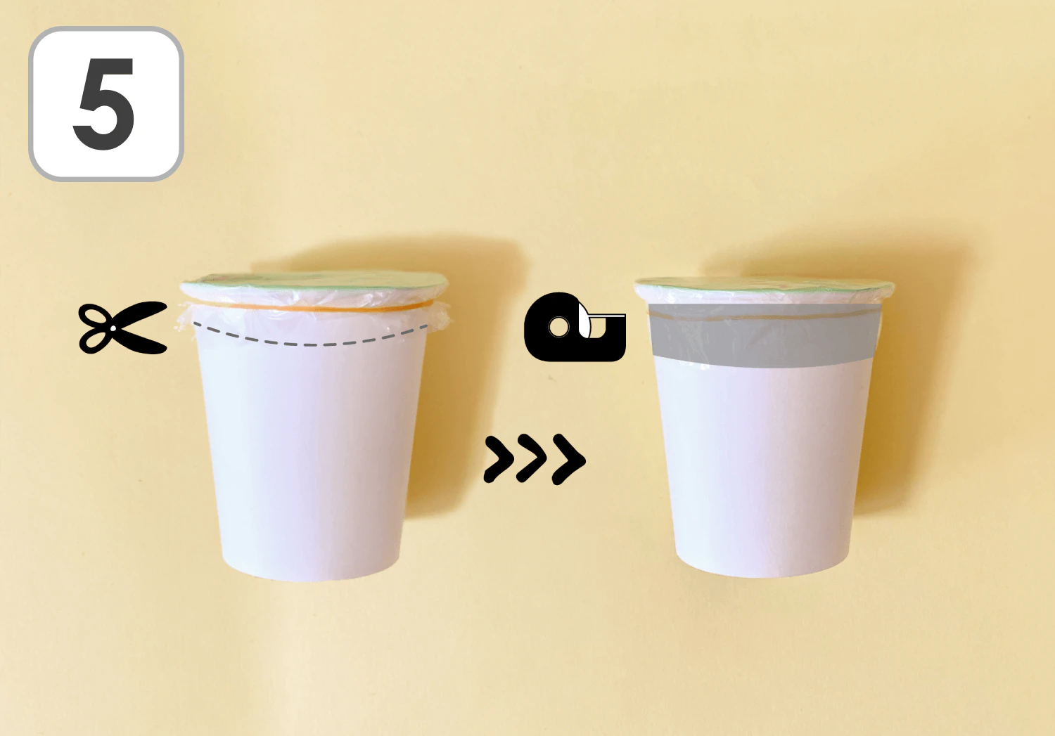 紙コップ太鼓の製作手順5