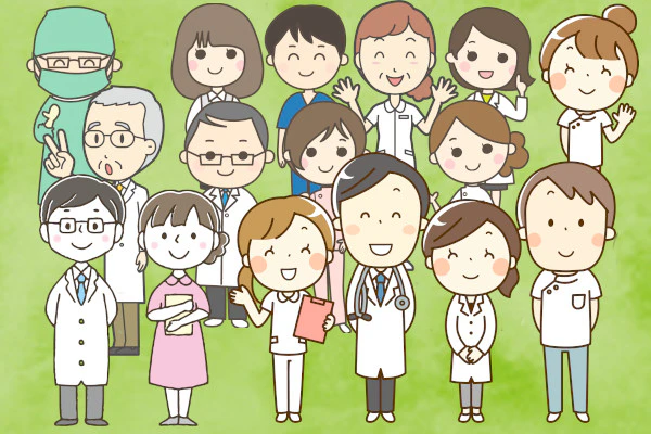 色々な医療従事者が並んでいる