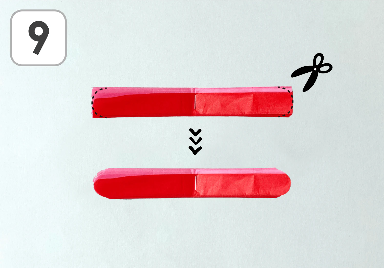 格子編みとお花紙のふわふわ雛人形の製作手順9