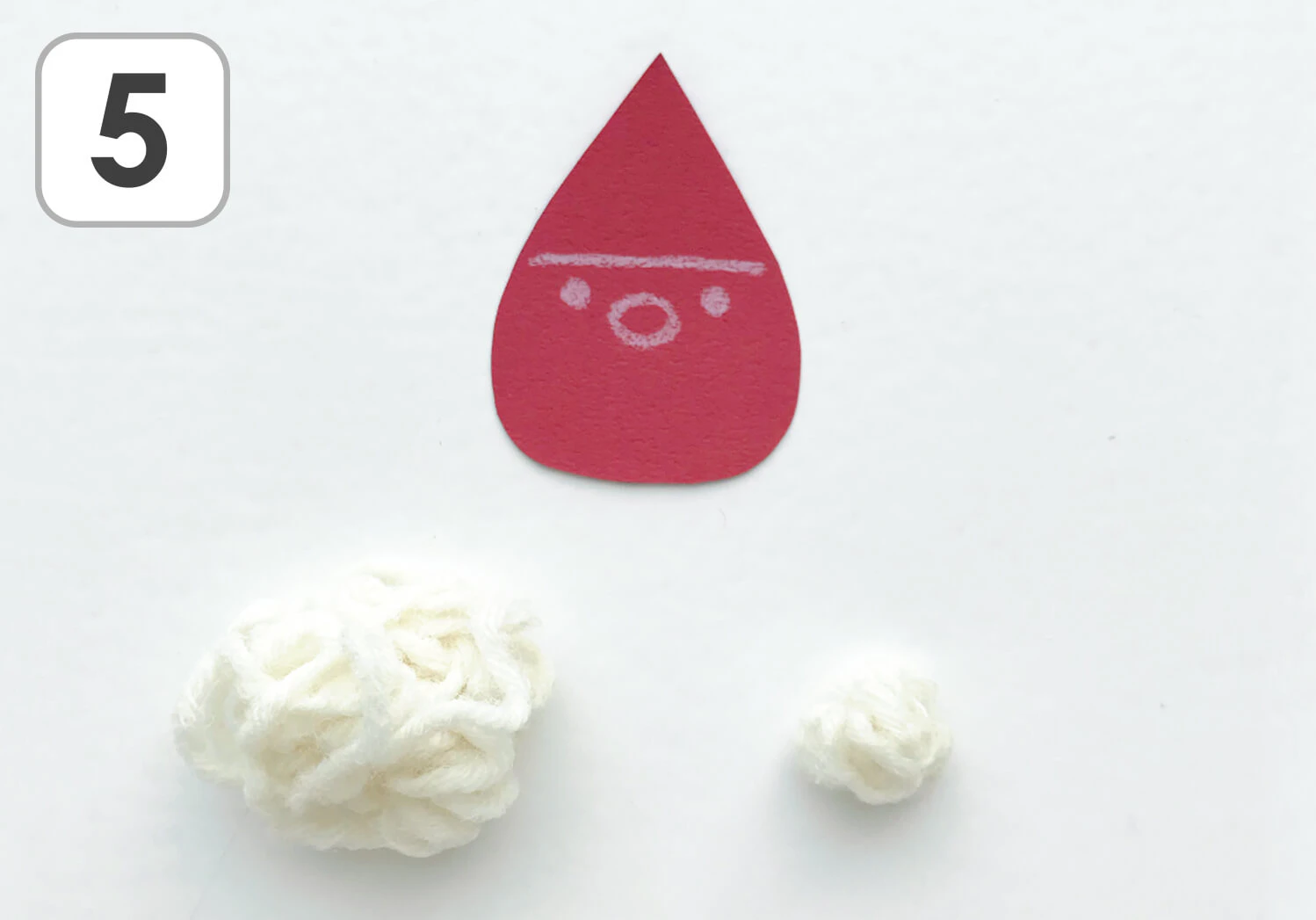 フワフワおひげのサンタの製作手順5