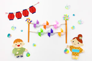 保育壁面夏まつり