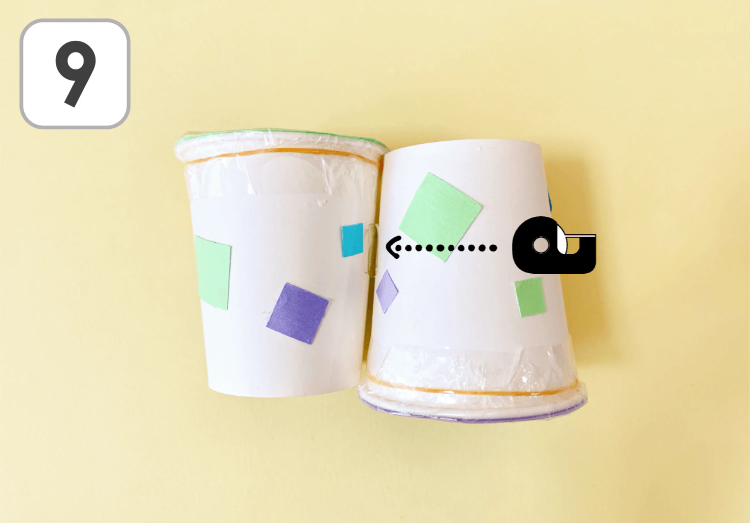 紙コップ太鼓の製作手順9