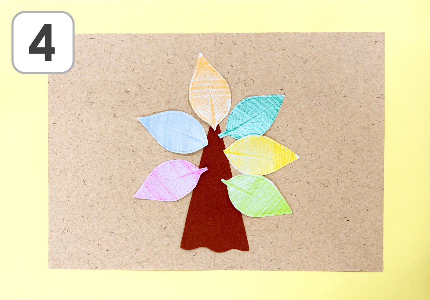 落ち葉のフロッタージュの製作手順4