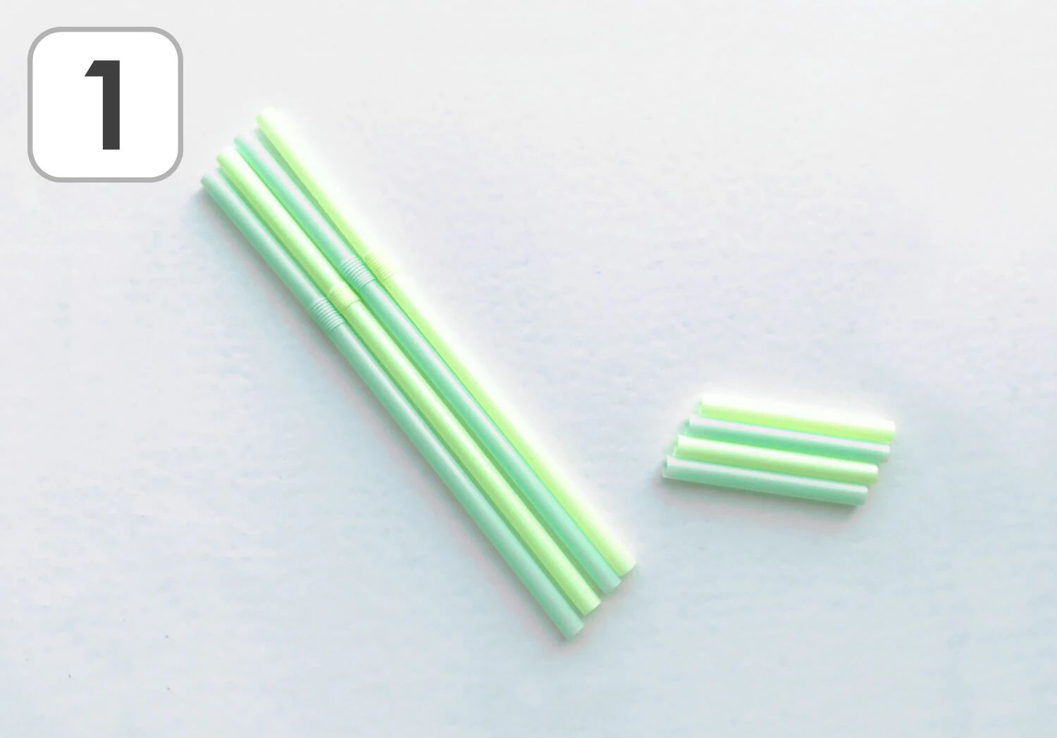 毛糸とストローの星飾りの製作手順1