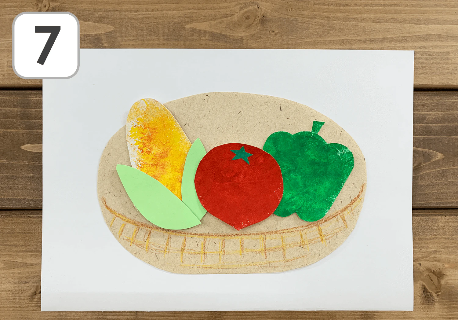 風船スタンプの夏野菜の製作手順7