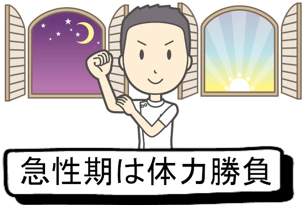 急性期は体力勝負