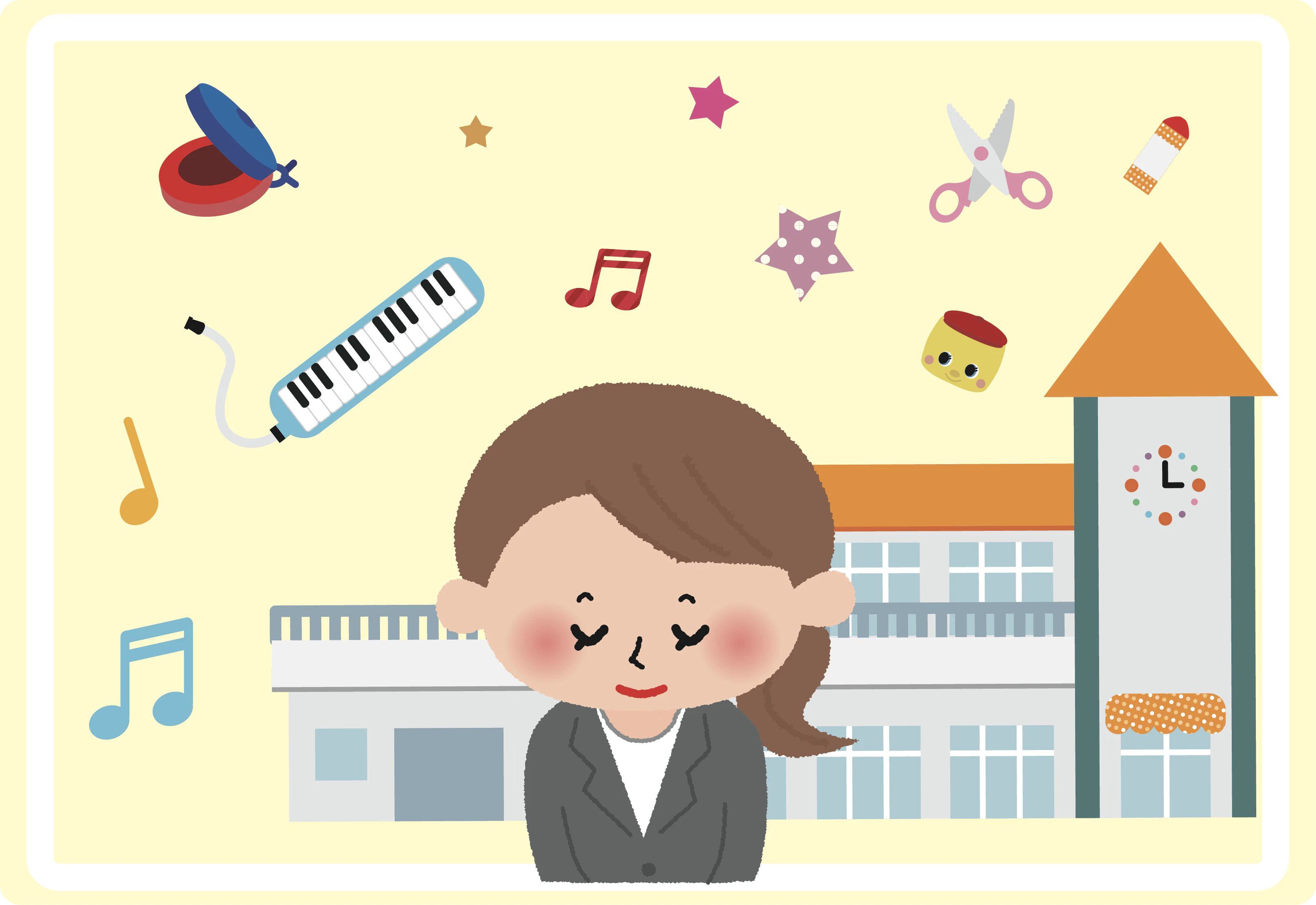 お辞儀する保育士