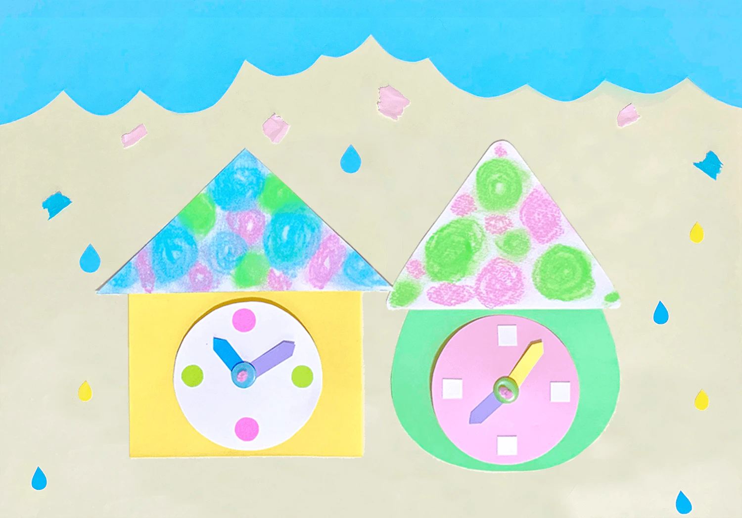 こすり絵の時計の製作