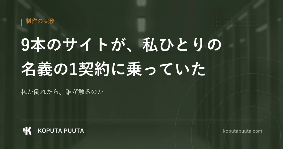 制作した9本のサイトが、私ひとりの名義のサーバー1契約に乗っていた