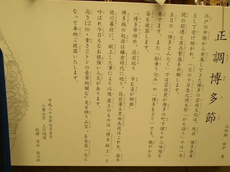 八番山笠 上川端通 裏