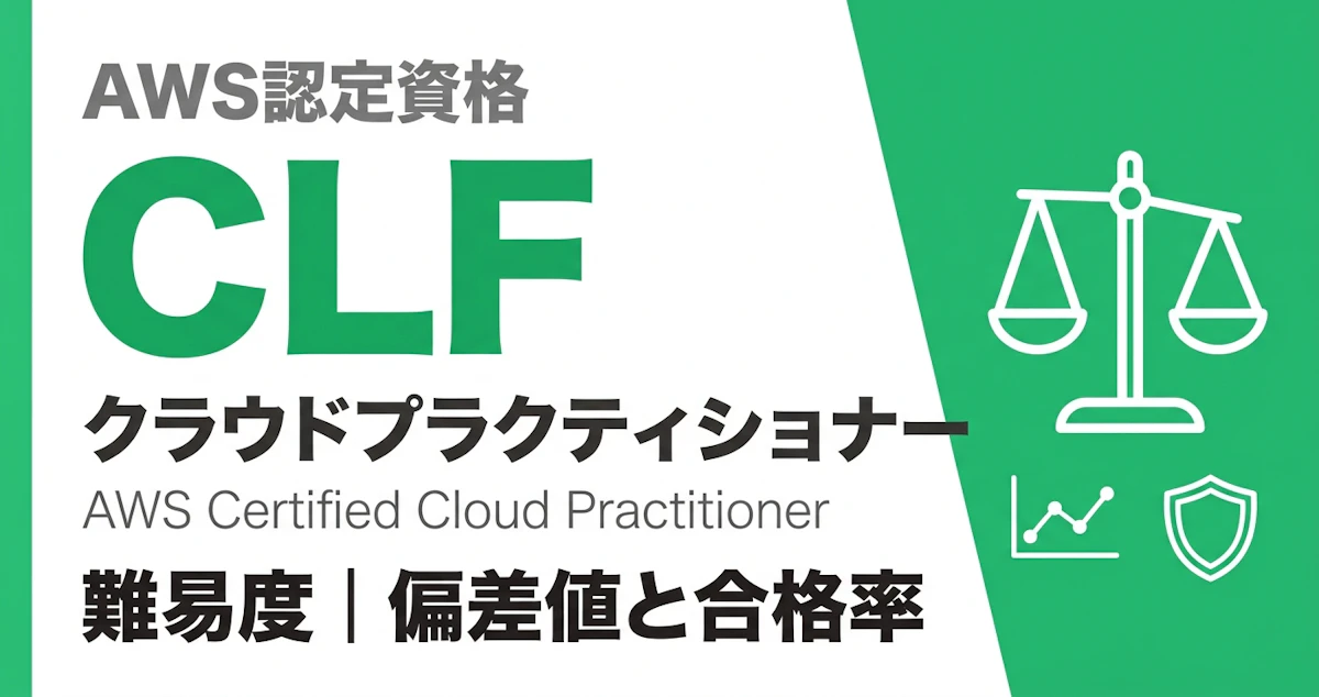 AWSクラウドプラクティショナー難易度｜偏差値43・合格率推定60%