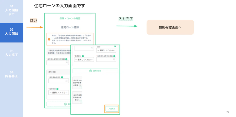 人事CREW住宅ローン控除詳細入力フォーム（控除額・居住開始年月日・証明書画像アップロード）