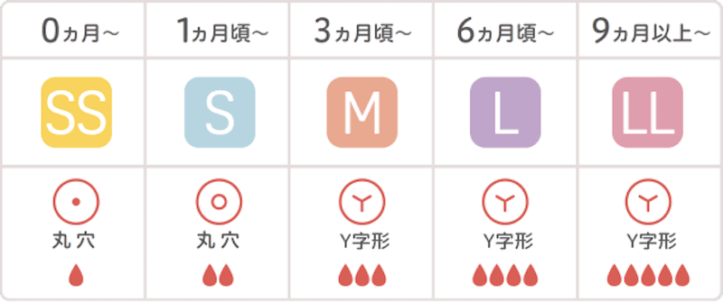 月齢に応じた目安表