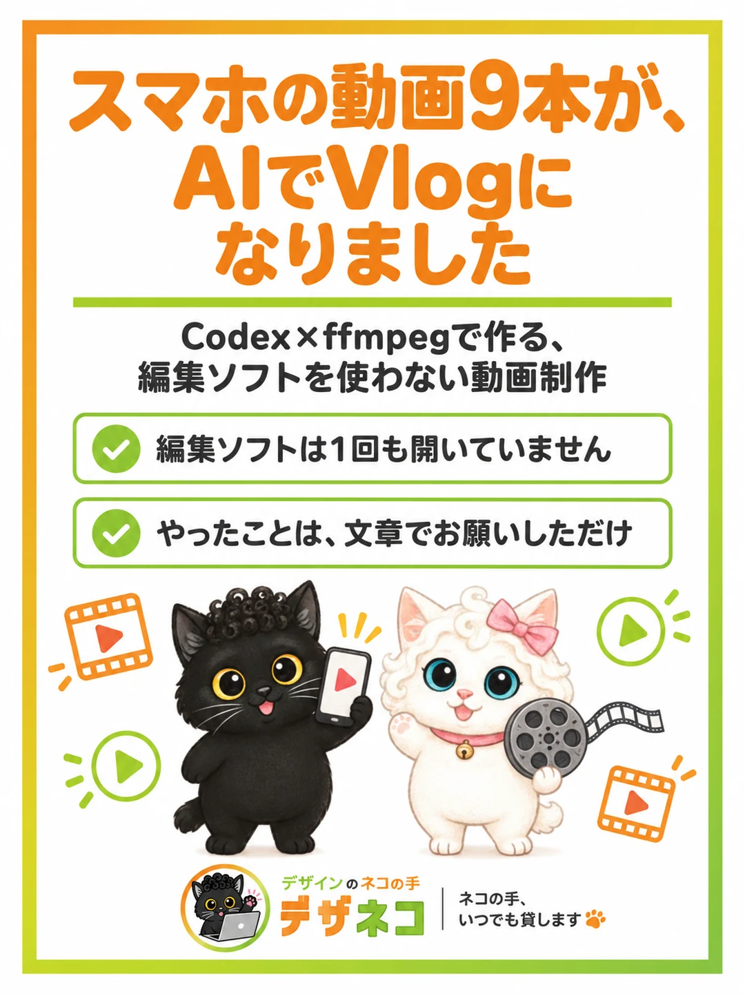 スマホの動画9本が、AIでVlogになりました