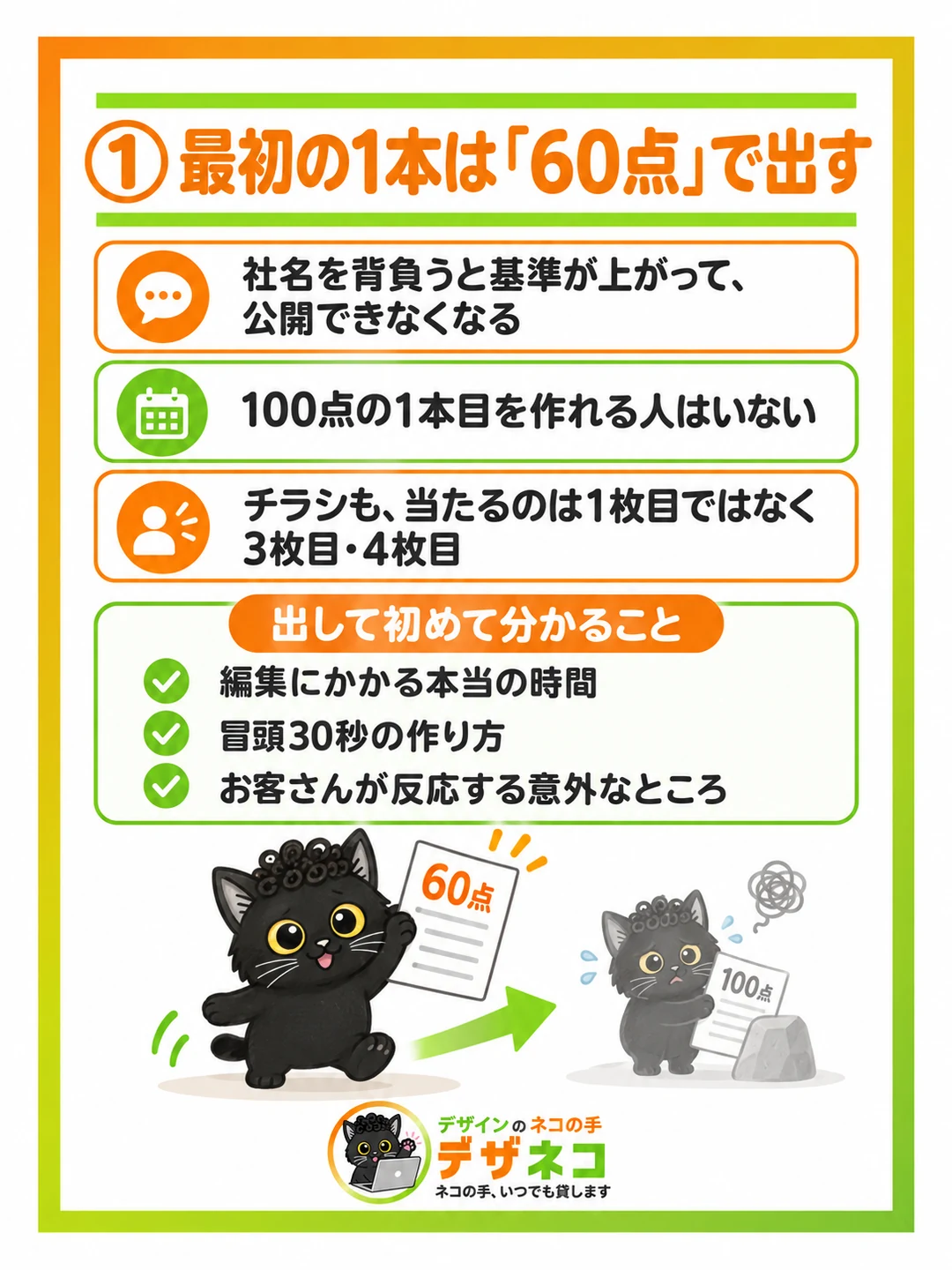 最初の1本は60点で出す
