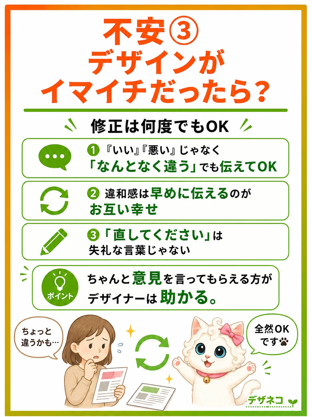 不安③：デザインがイマイチだったら