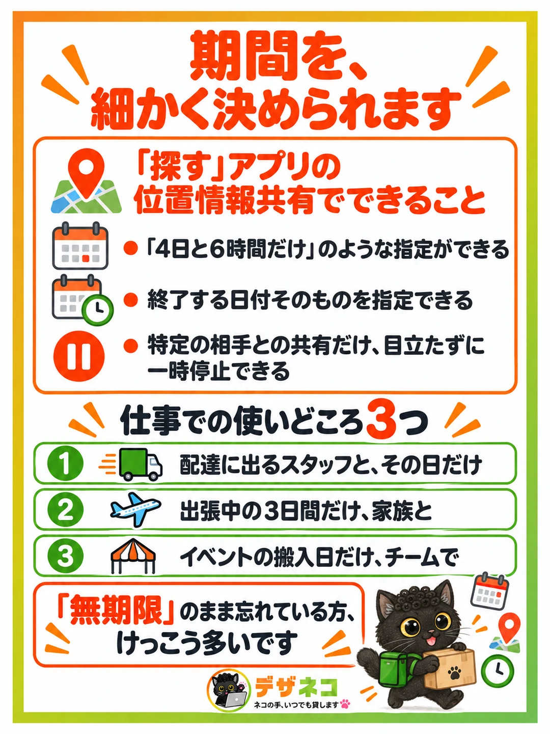期間を、細かく決められます