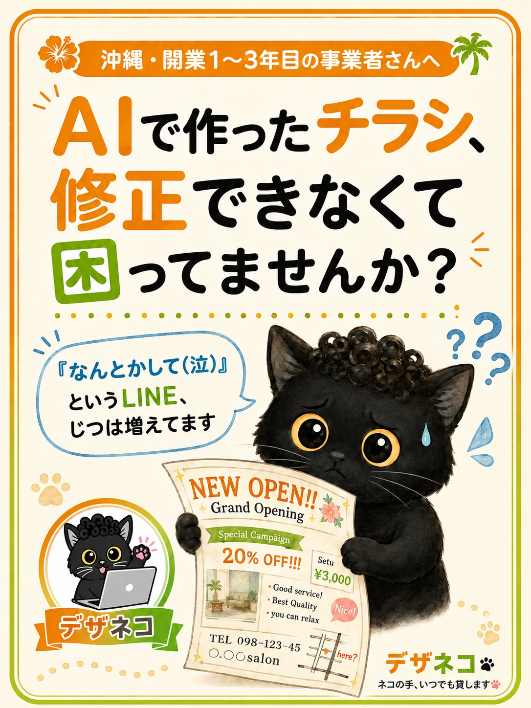 AIで作ったチラシ、修正できなくて困ってませんか？｜『なんとかして(泣)』ってLINE、じつは増えてます