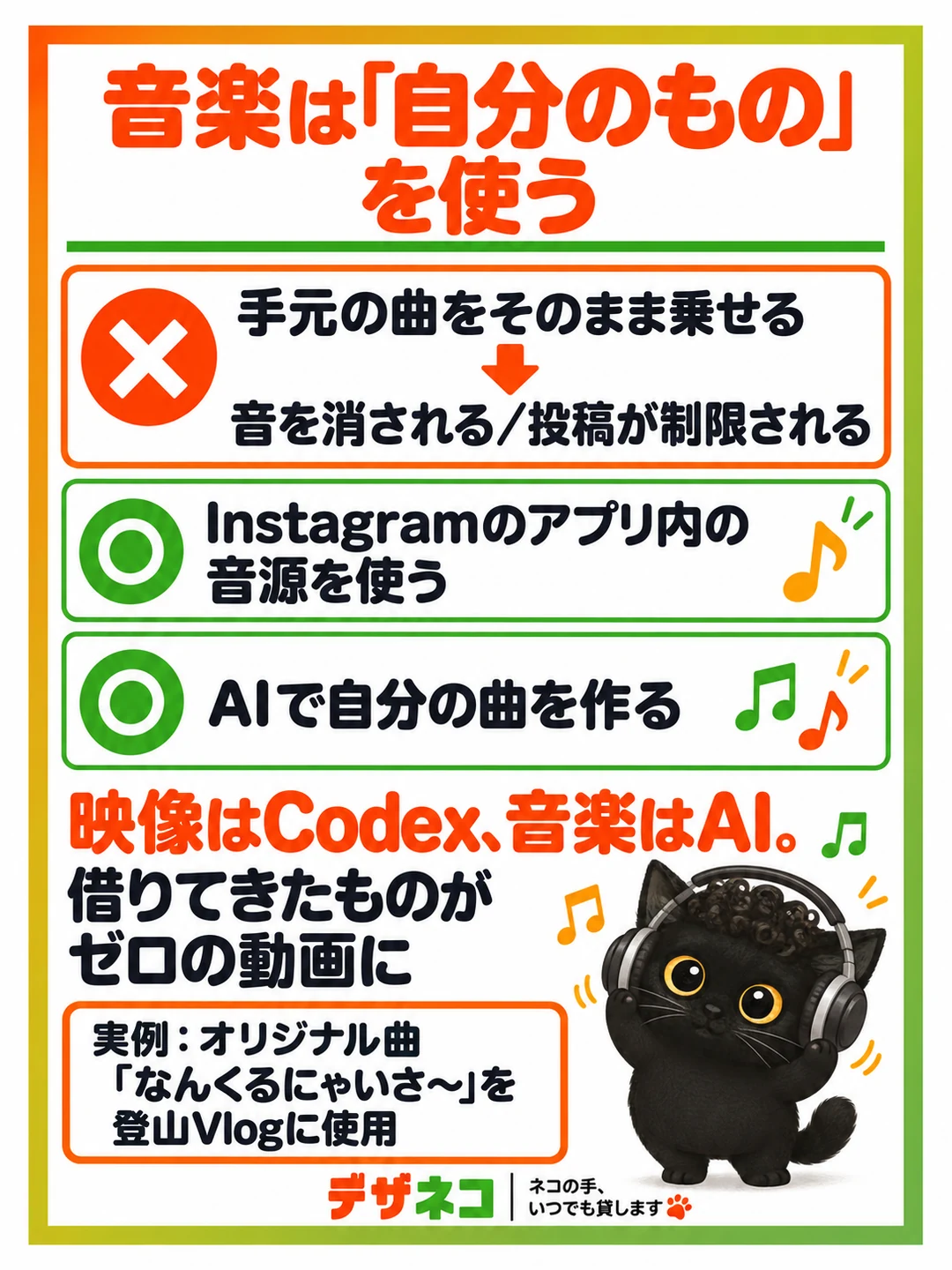 音楽は「自分のもの」を使う