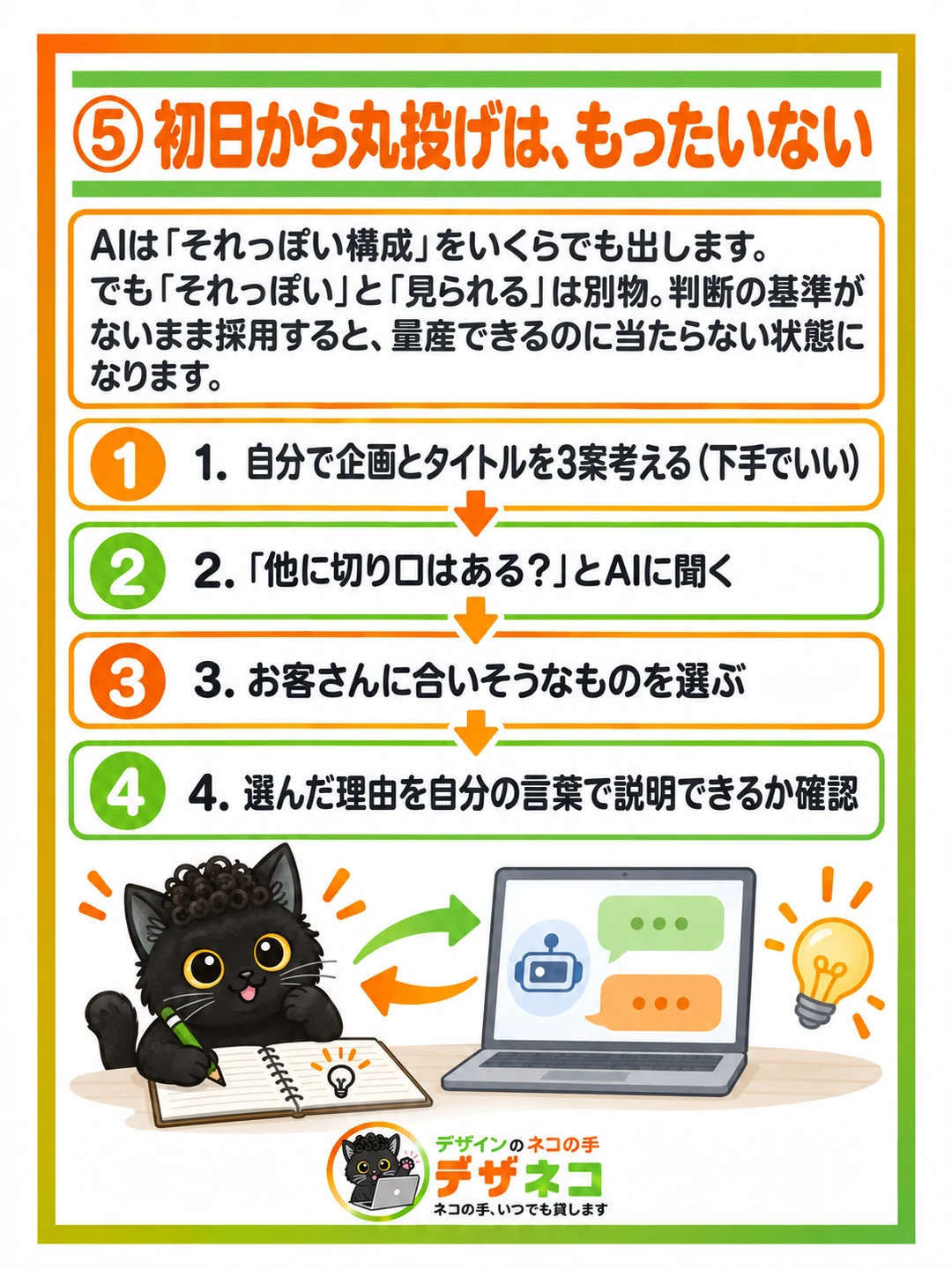 初日から丸投げは、もったいない