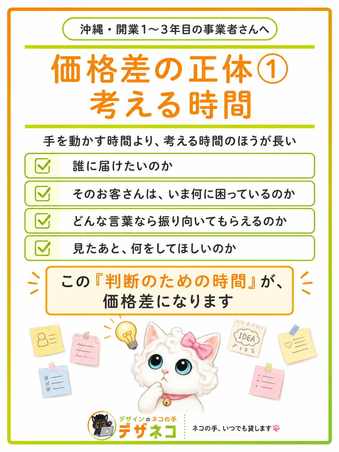 価格差の正体① 考える時間