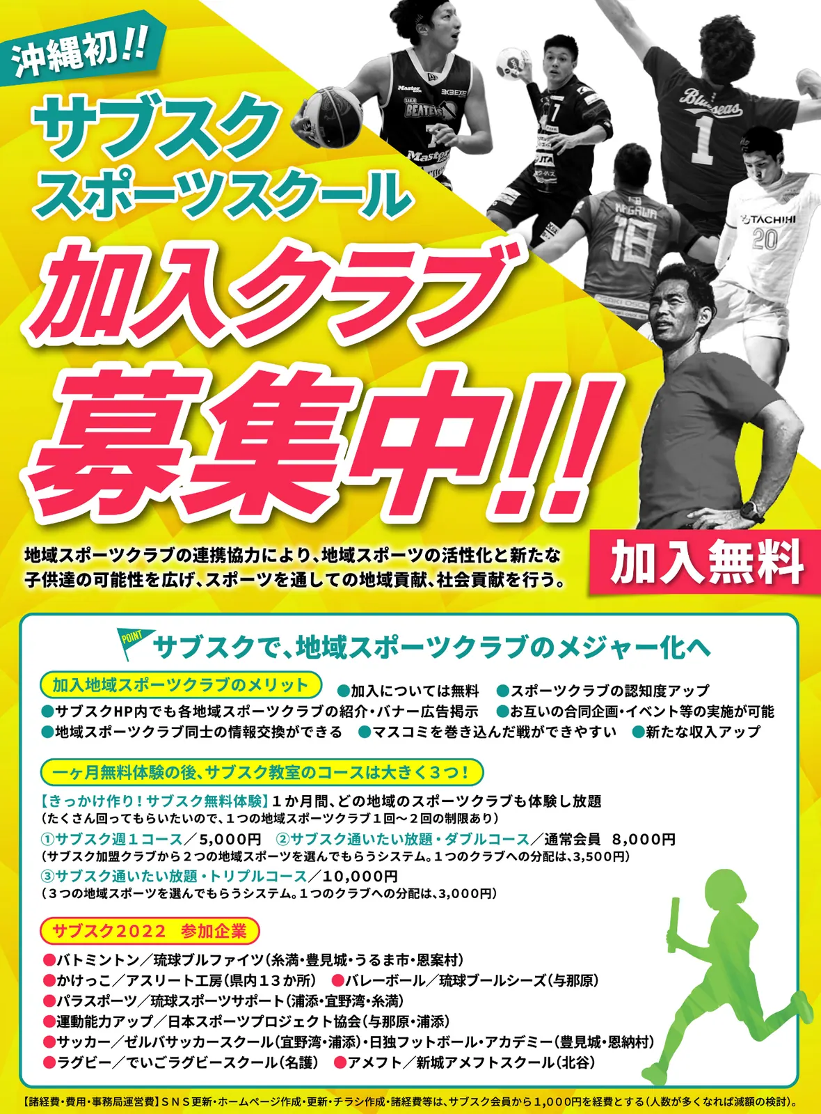 スポーツスクール加入クラブ募集チラシ制作