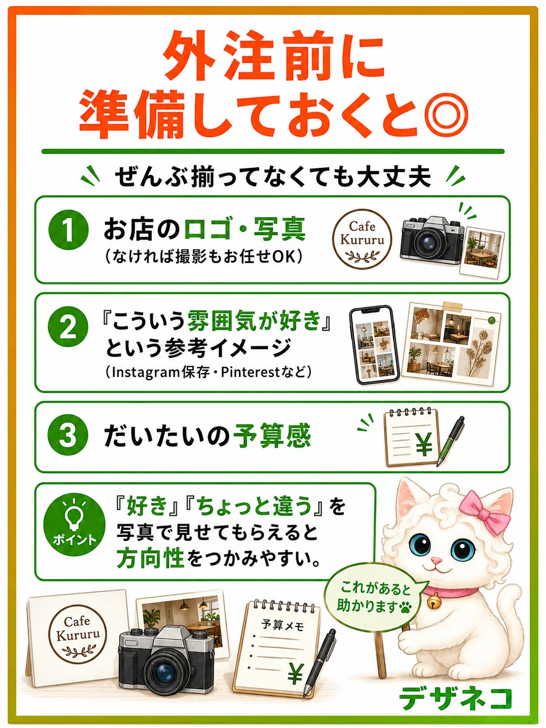 準備しておくとスムーズな3つのこと