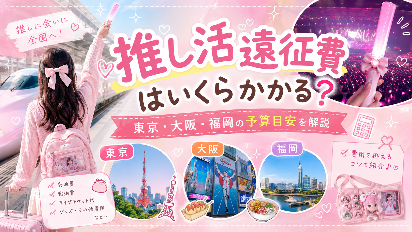 推し活遠征費はいくらかかる？東京・大阪・福岡の予算目安を解説【PR】