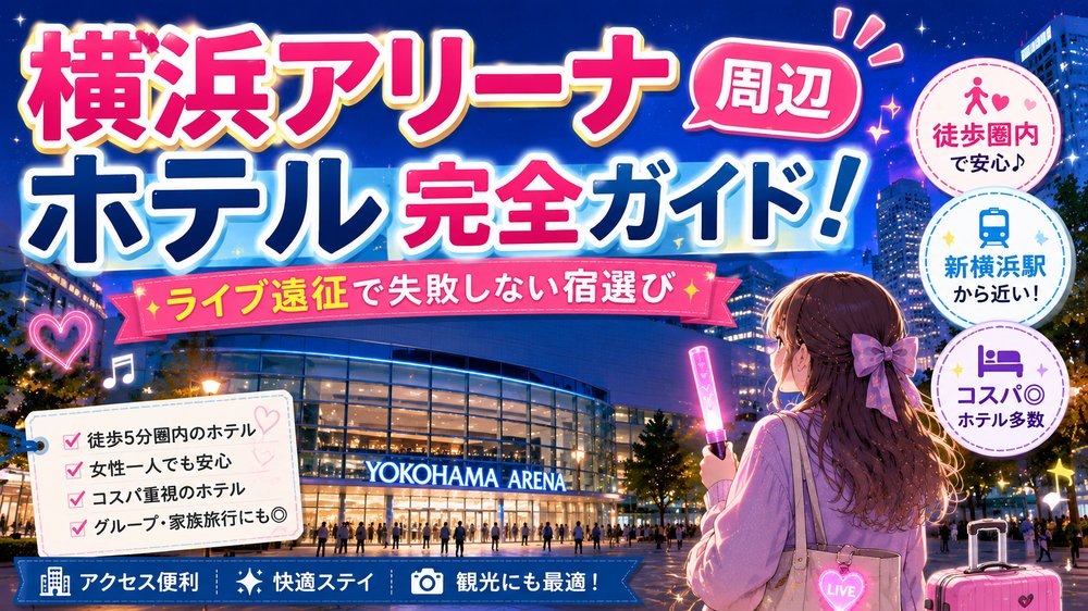 新横浜駅周辺のホテルは早い段階で満室？横浜アリーナ周辺のホテル完全ガイド！ライブ遠征でおすすめの宿泊先を徹底紹介