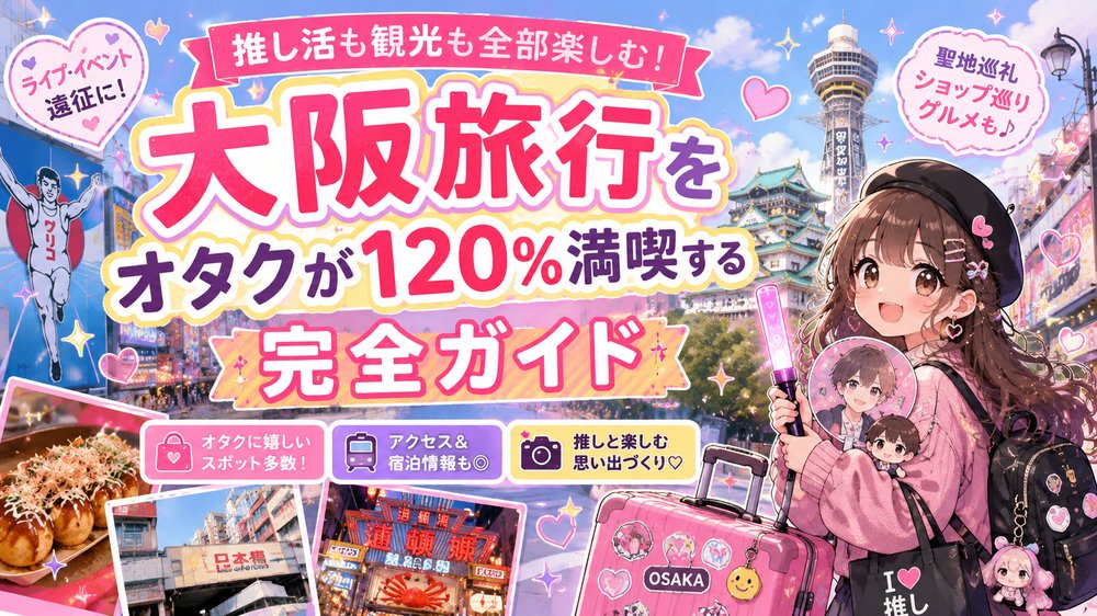 ライブや遠征のついでに！オタクの大阪旅行を120％楽しむ完全ガイド！聖地巡礼から推し活まで満喫プラン