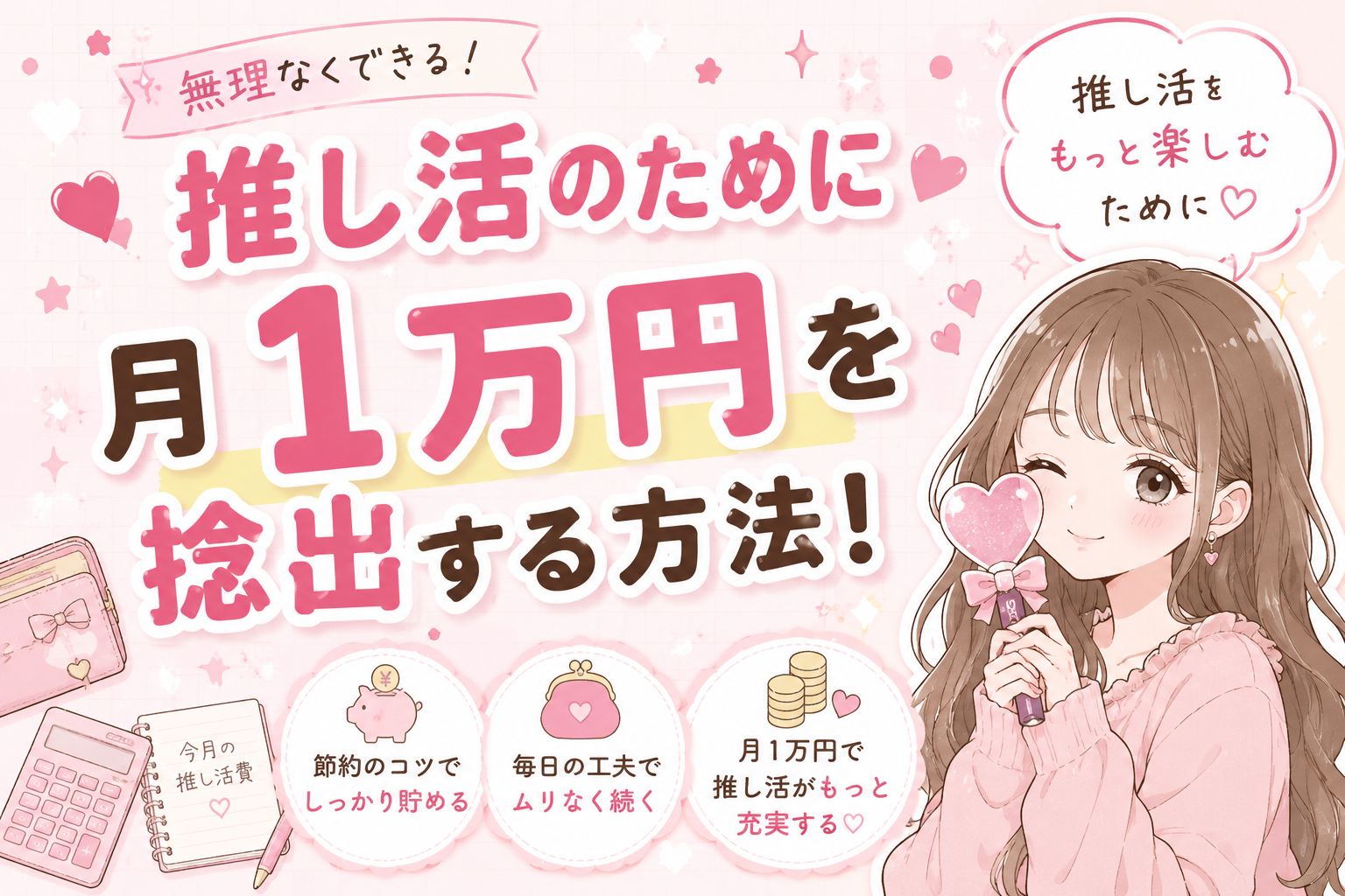 推し活のために月1万円を捻出する方法！無理なく続ける節約術【PR】