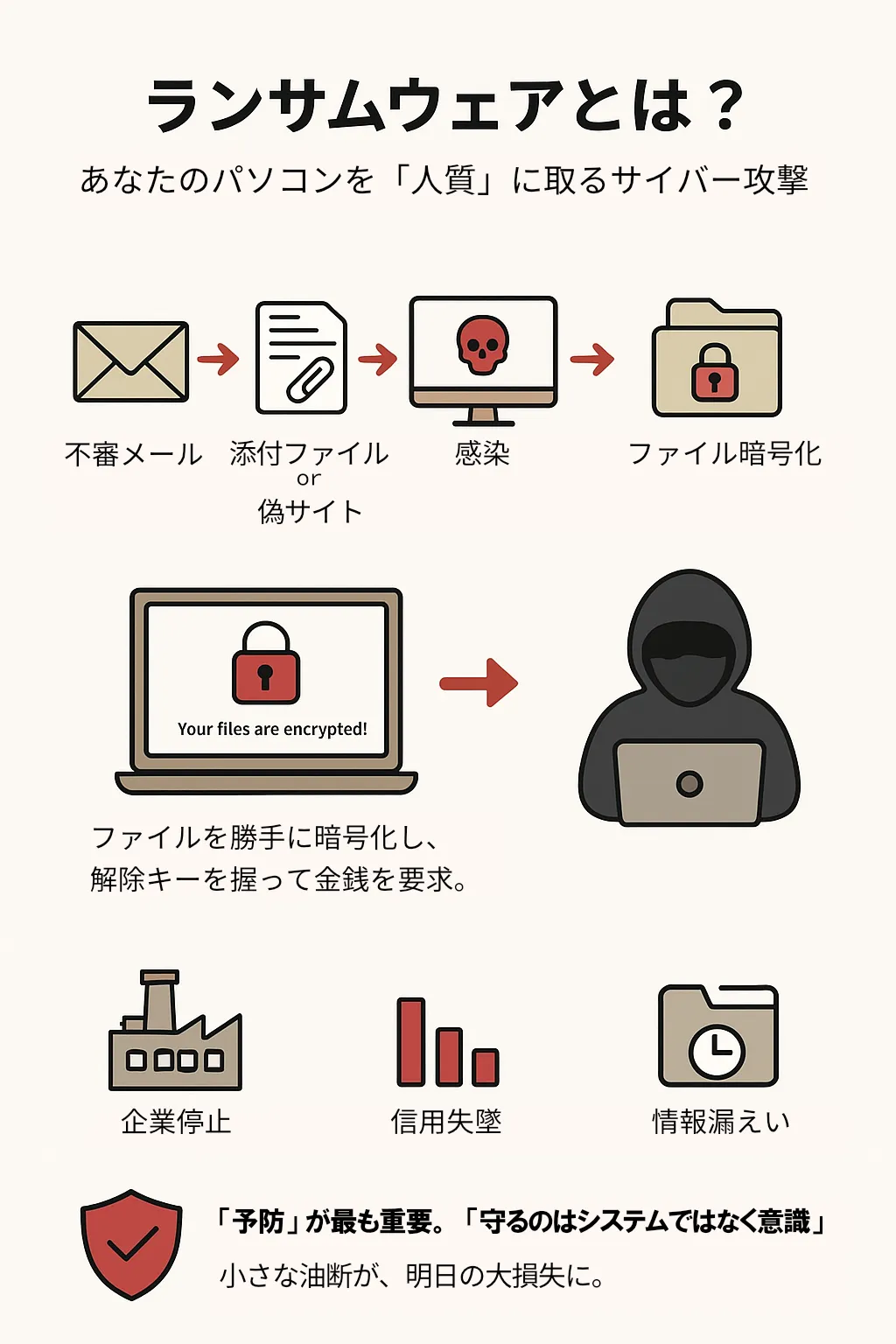 ランサムウェアとは？図解