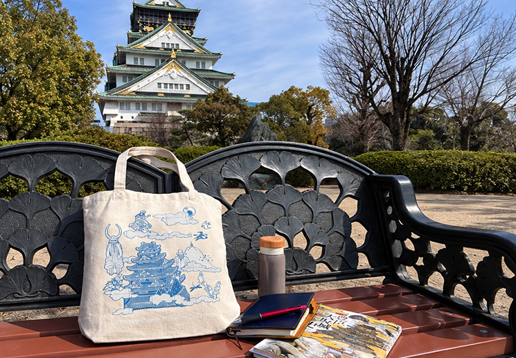 大阪城天守閣と名品トートバッグ