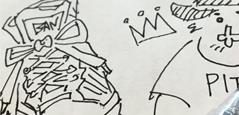手描きのラフからオリジナルデザインを作成するイメージ