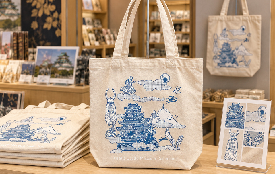大阪城天守閣 名品トートバッグの販売イメージ