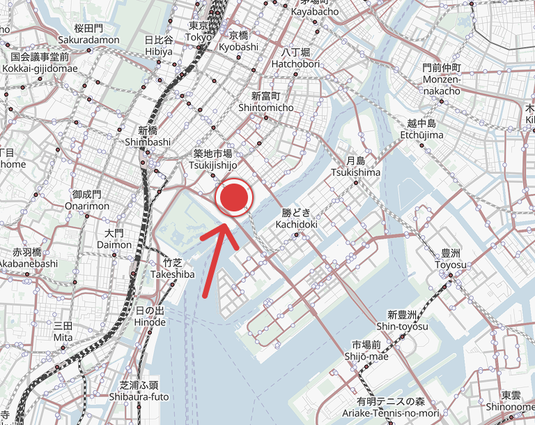 抜群の立地を誇る築地市場