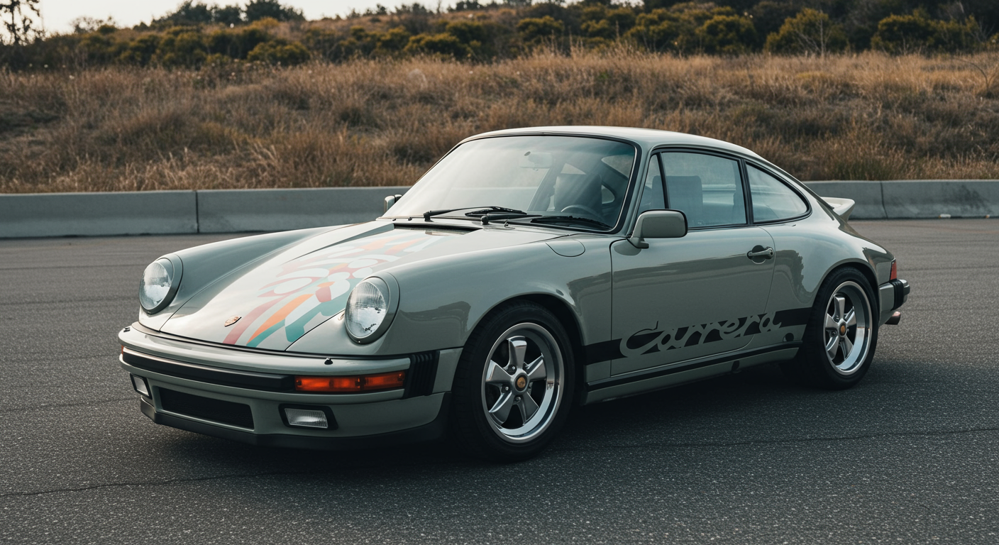 ショーン・ウォザースプーンがポルシェ911を大胆に彩る！ヴィンテージデニムやコーデュロイでカスタムされたアートカーの全貌