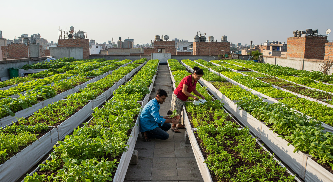 デリーの屋上農園が食料生産を変革！都市農業の未来を切り拓く「Living Greens」の挑戦