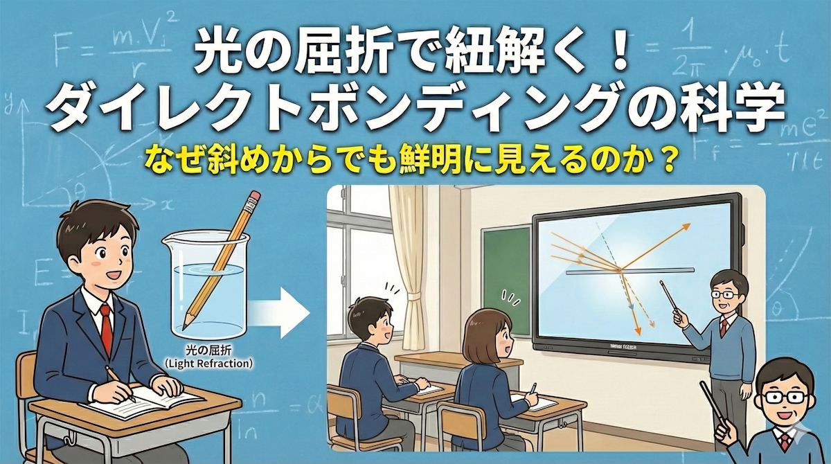 【中学受験理科のトップ講師が解説！】なぜ、斜めの座席からでも見やすいのか！？科学で証明する「ダイレクトボンディング」の革新性