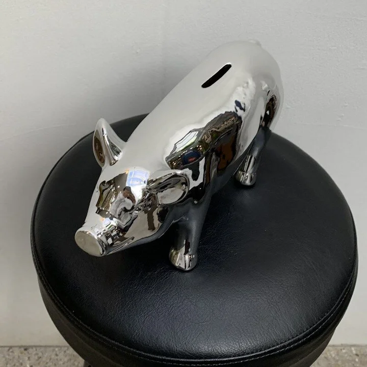 銀のブタ 貯金箱 PIG OBJET BANK (L) | MOUNT BLUE