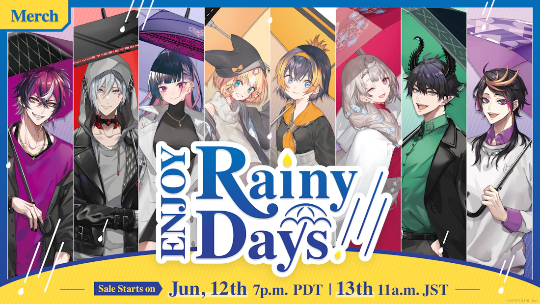 NIJISANJI EN announces “ENJOY Rainy Days” merchandise