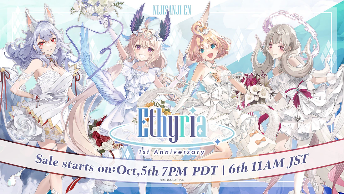NIJISANJI EN announces Ethyria 1st Anniversary Goods