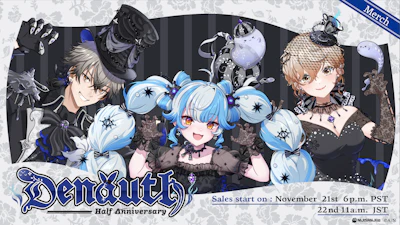 NIJISANJI EN announces  “Denauth Half Anniversary” merchandise