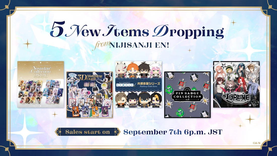 NIJISANJI and NIJISANJI EN Announce Lineup for 5 New Merchandise Series